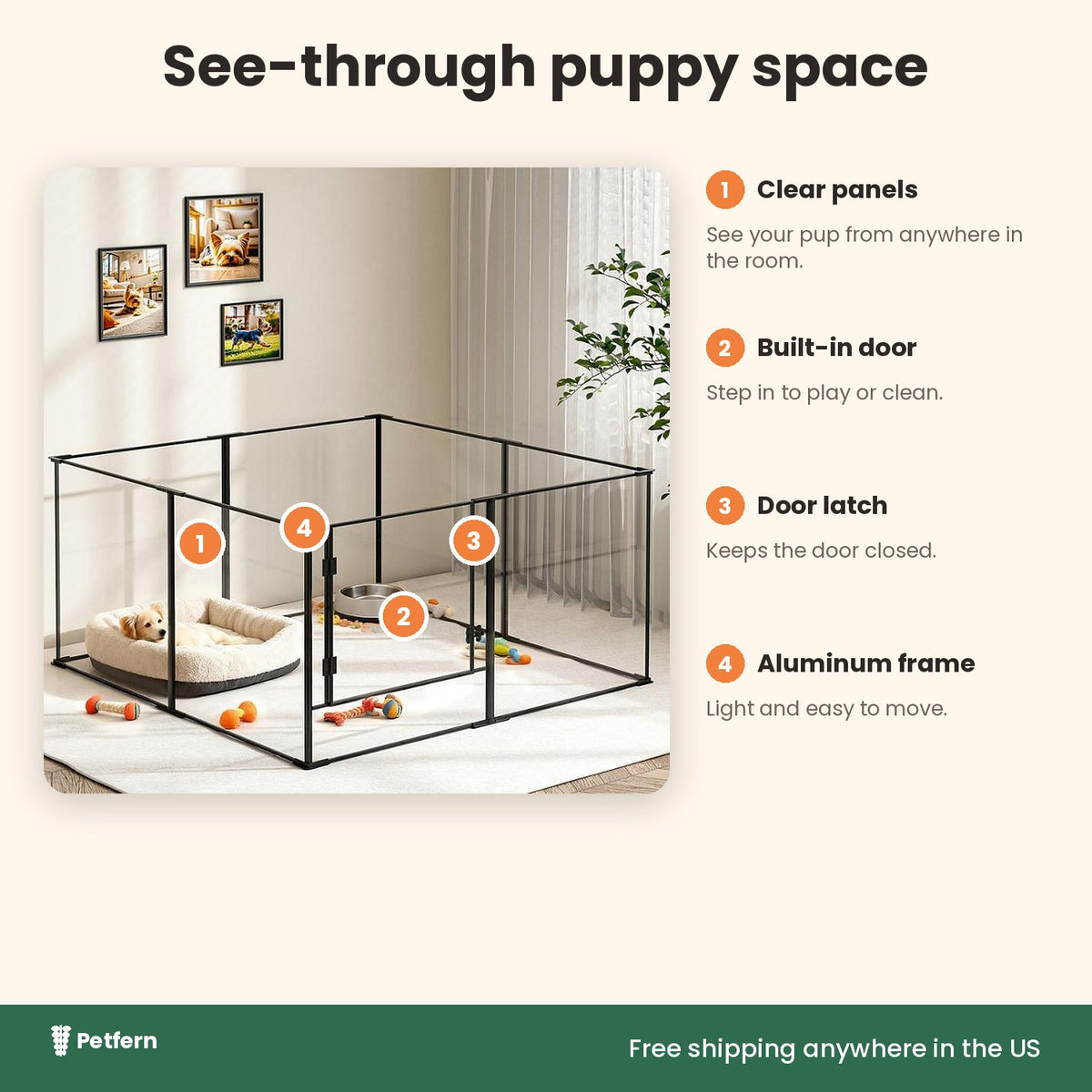 Clear playpen features