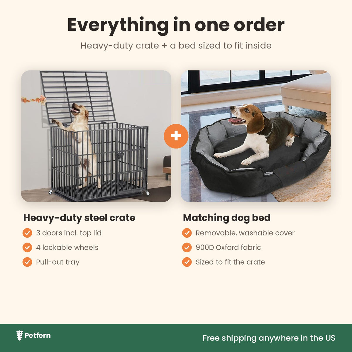 What's included in the crate and bed bundle