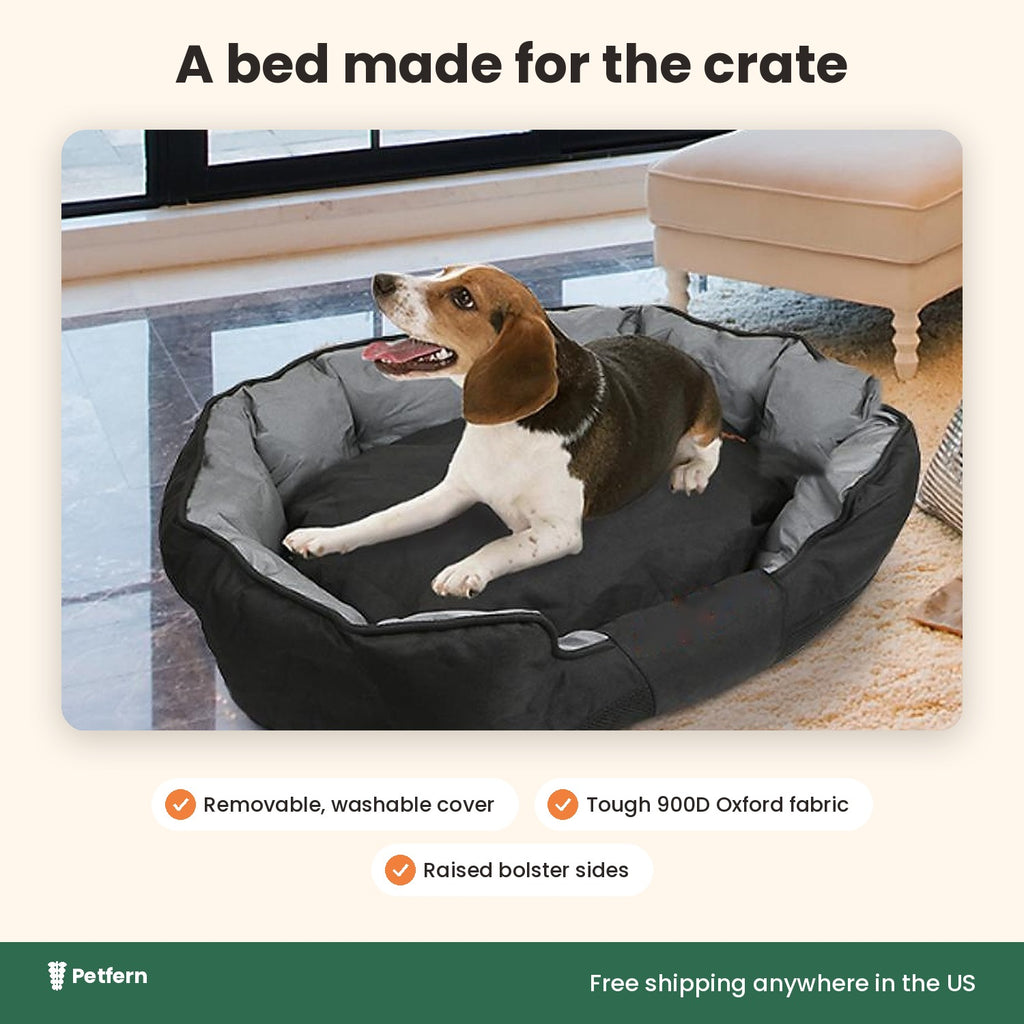 Washable dog bed with removable cover