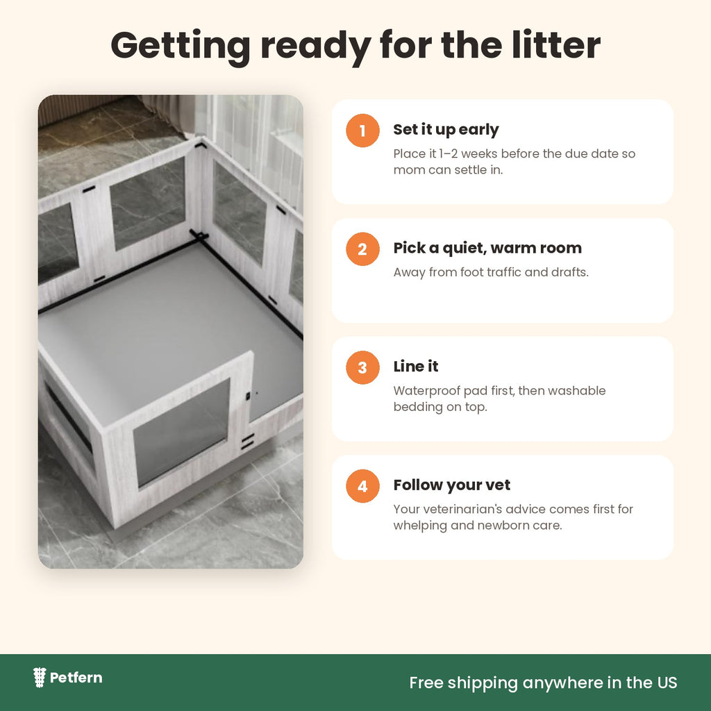 Getting the whelping box ready for a new litter