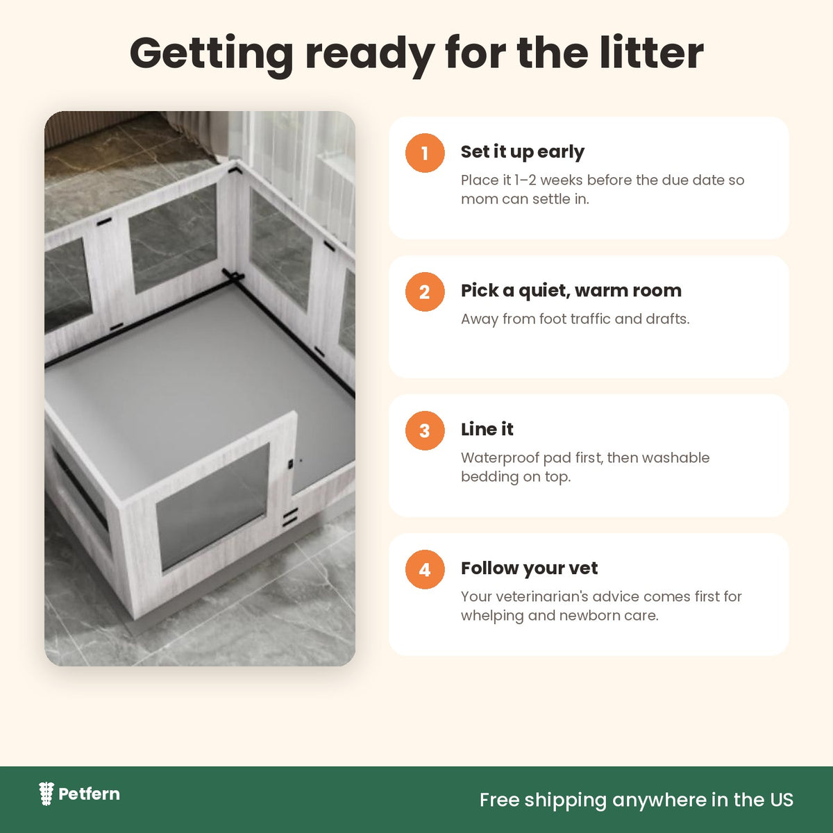 Getting the whelping box ready for a new litter
