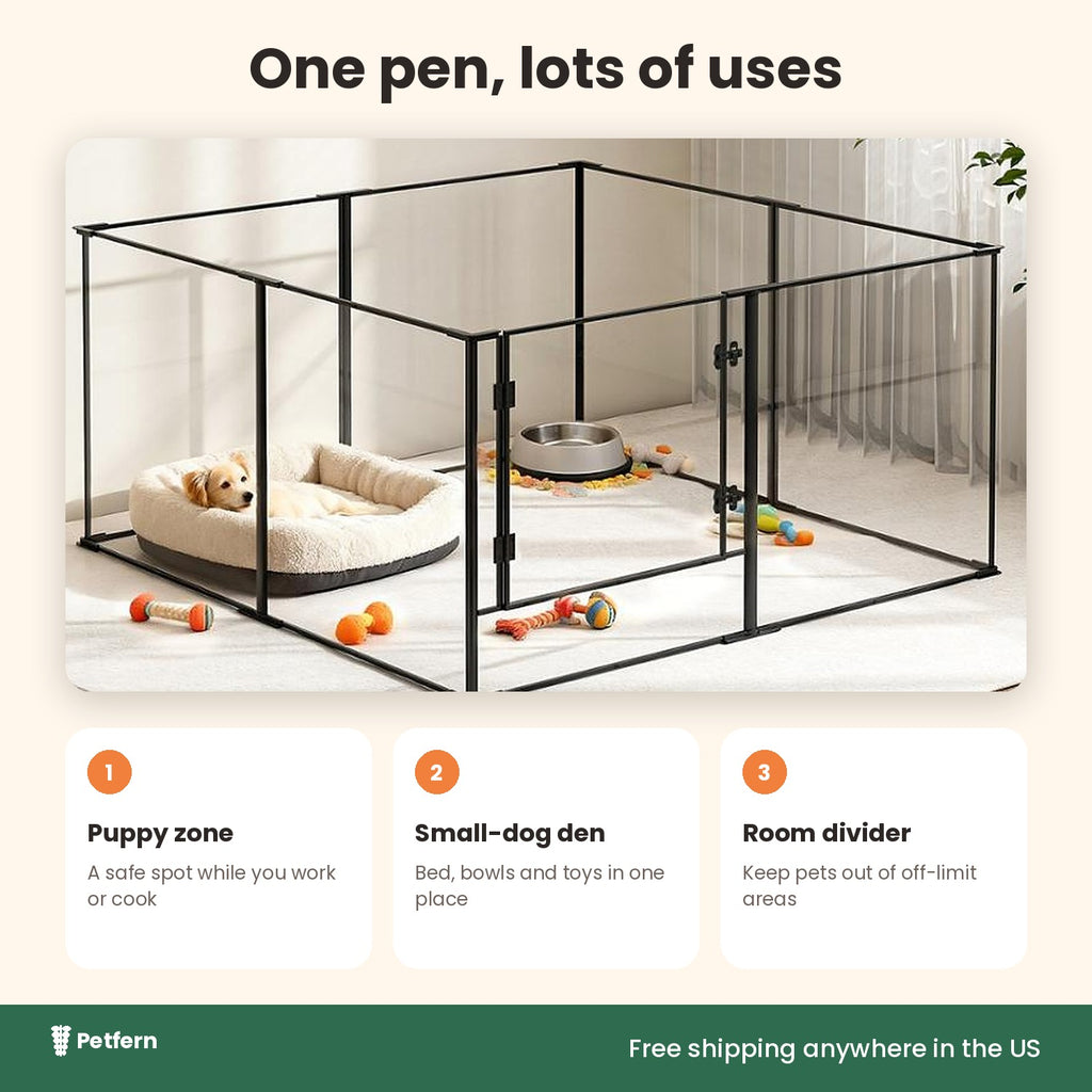 Ways to use the clear playpen for puppies, small dogs and cats
