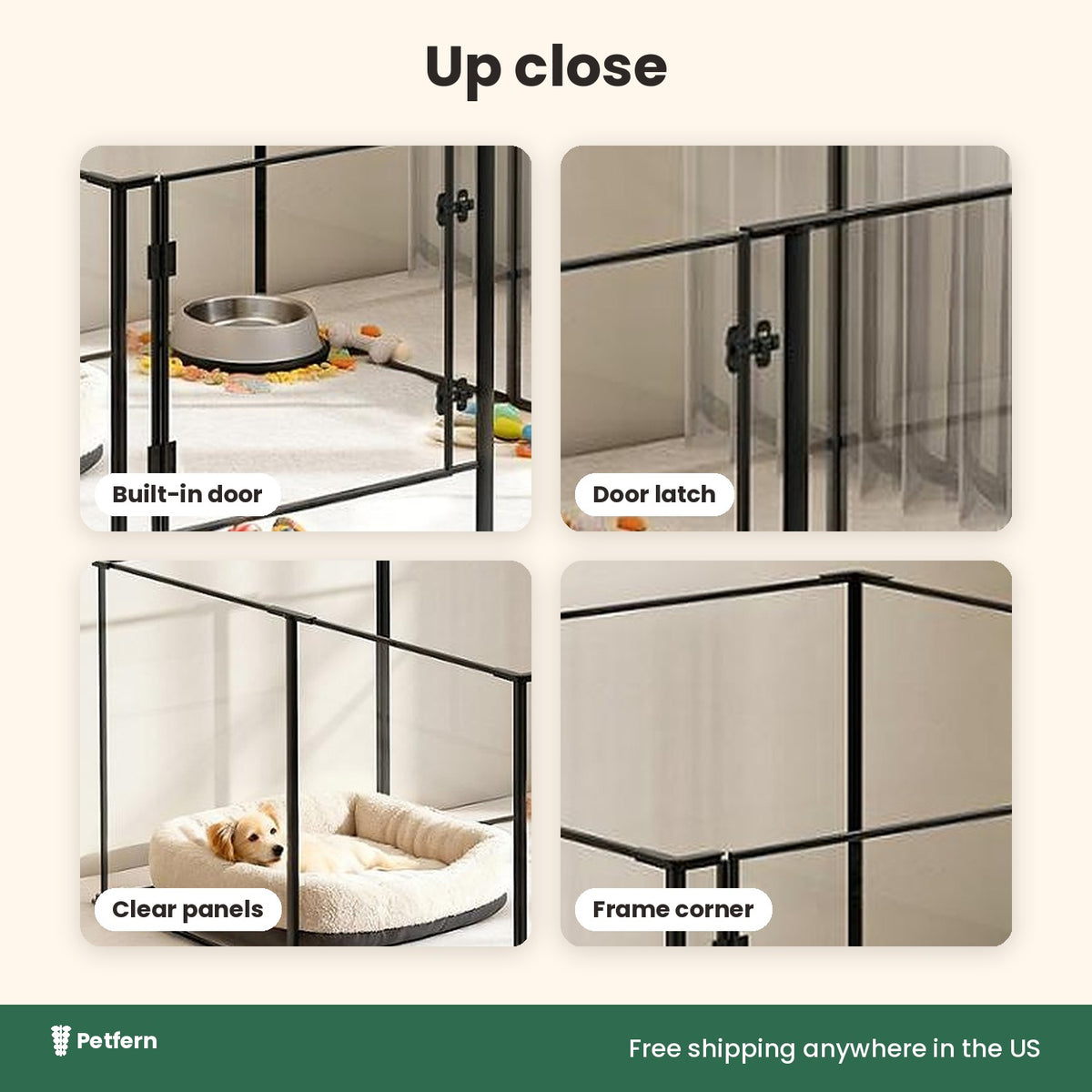 Clear playpen close-up details